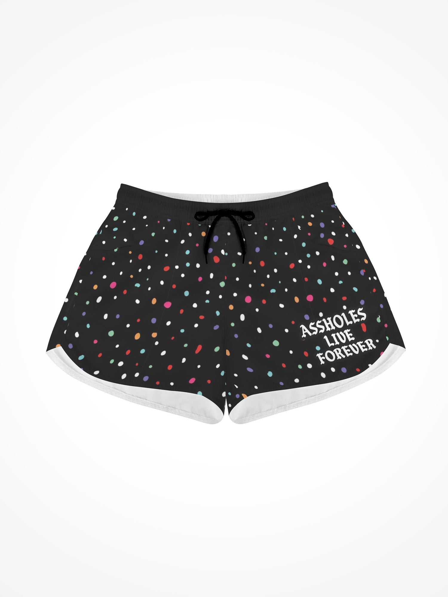 Womens All Over Print Casual Beach Shorts - ALF Dots