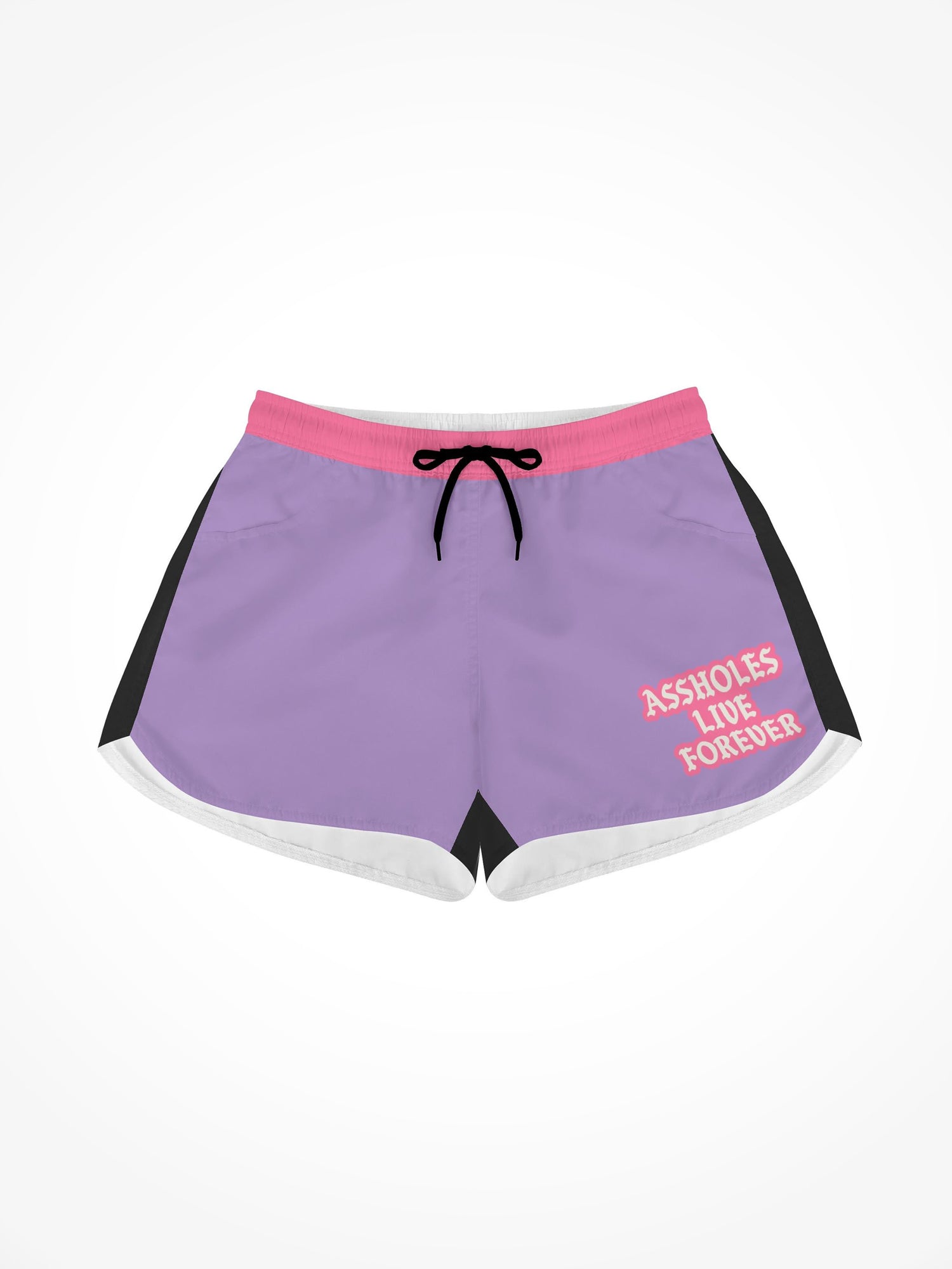 Womens All Over Print Casual Beach Shorts - ALF Pink Purple