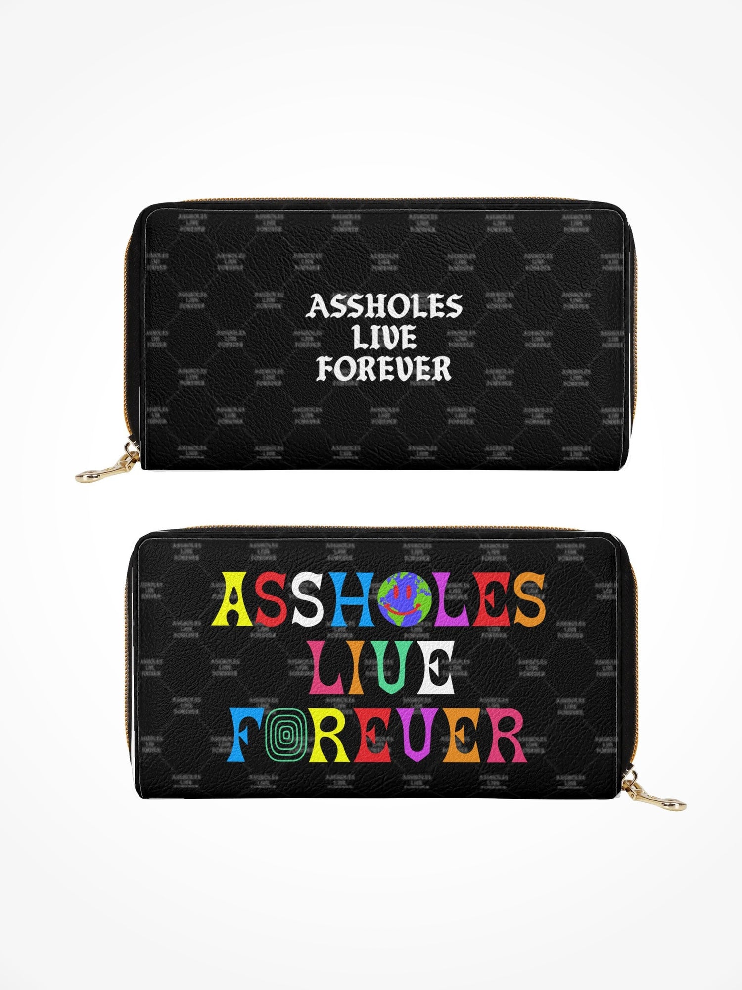 Leather Zipper Wallet - ASSHOLE WORLD
