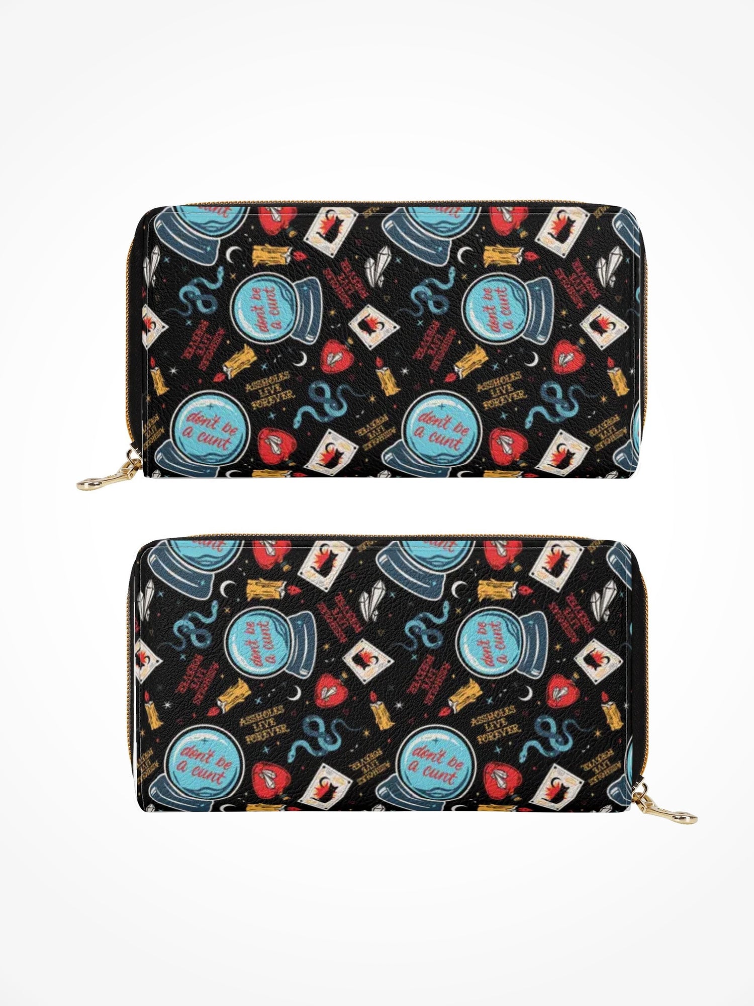 Leather Zipper Wallet - DONT BE A CUNT