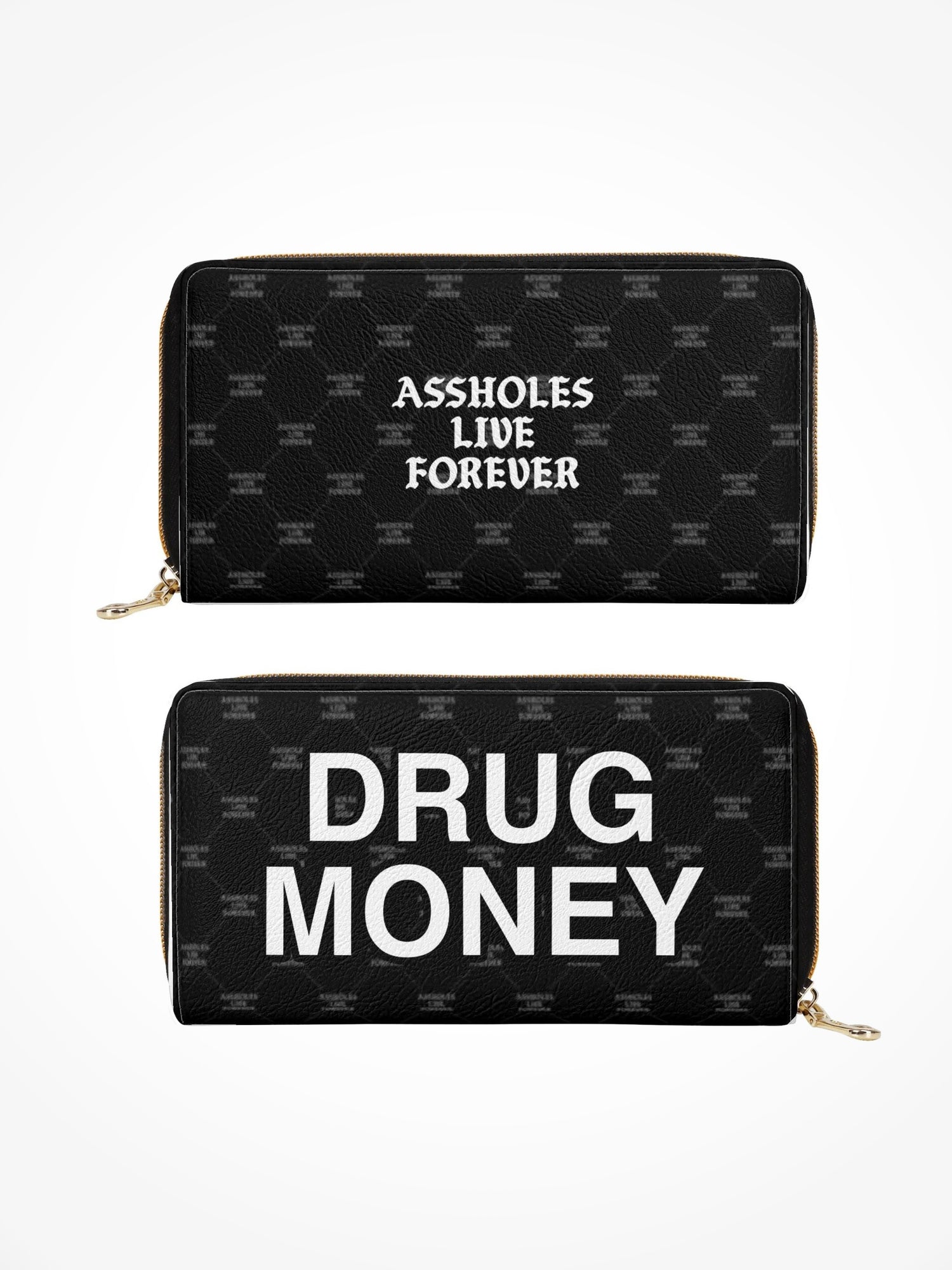Leather Zipper Wallet - DRUG MONEY