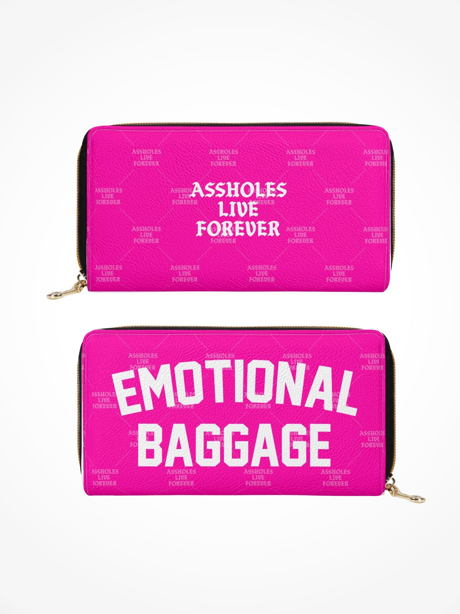 Leather Zipper Wallet - EMOTIONAL BAGGAGE PINK