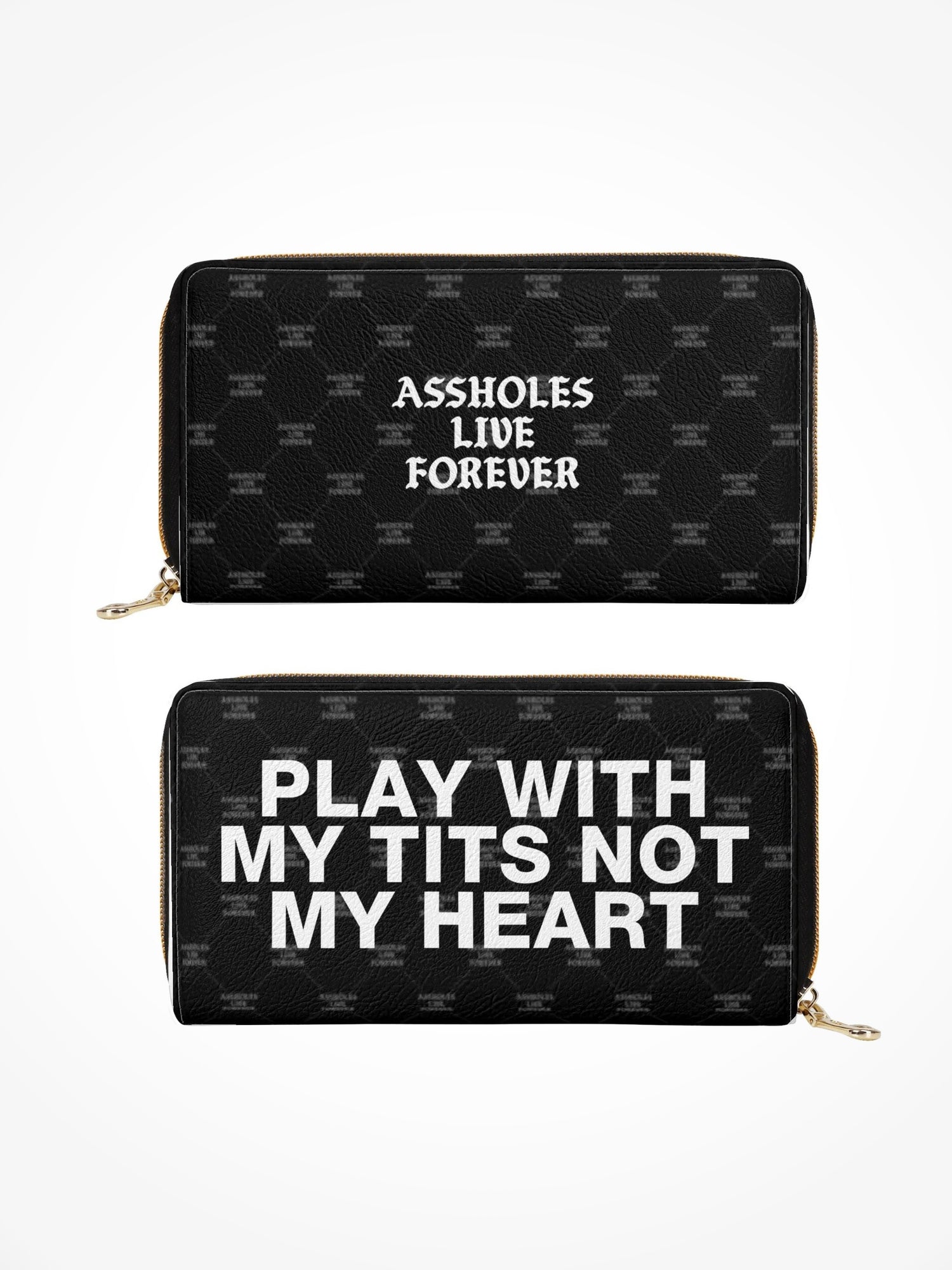 Leather Zipper Wallet - PLAY WITH TITS