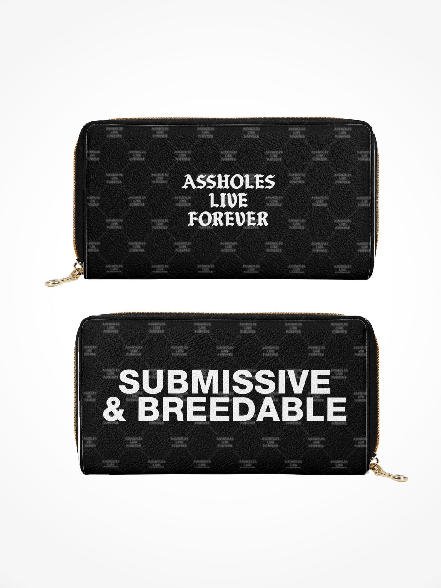 Leather Zipper Wallet - SUBMISSIVE AND BREEDABLE