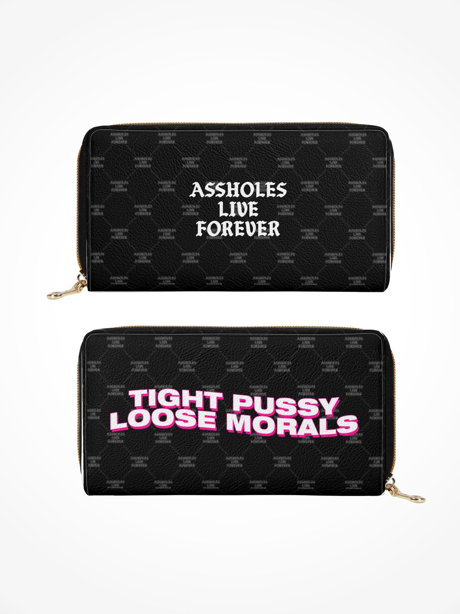 Leather Zipper Wallet - TIGHT PUSSY LOOSE MORALS