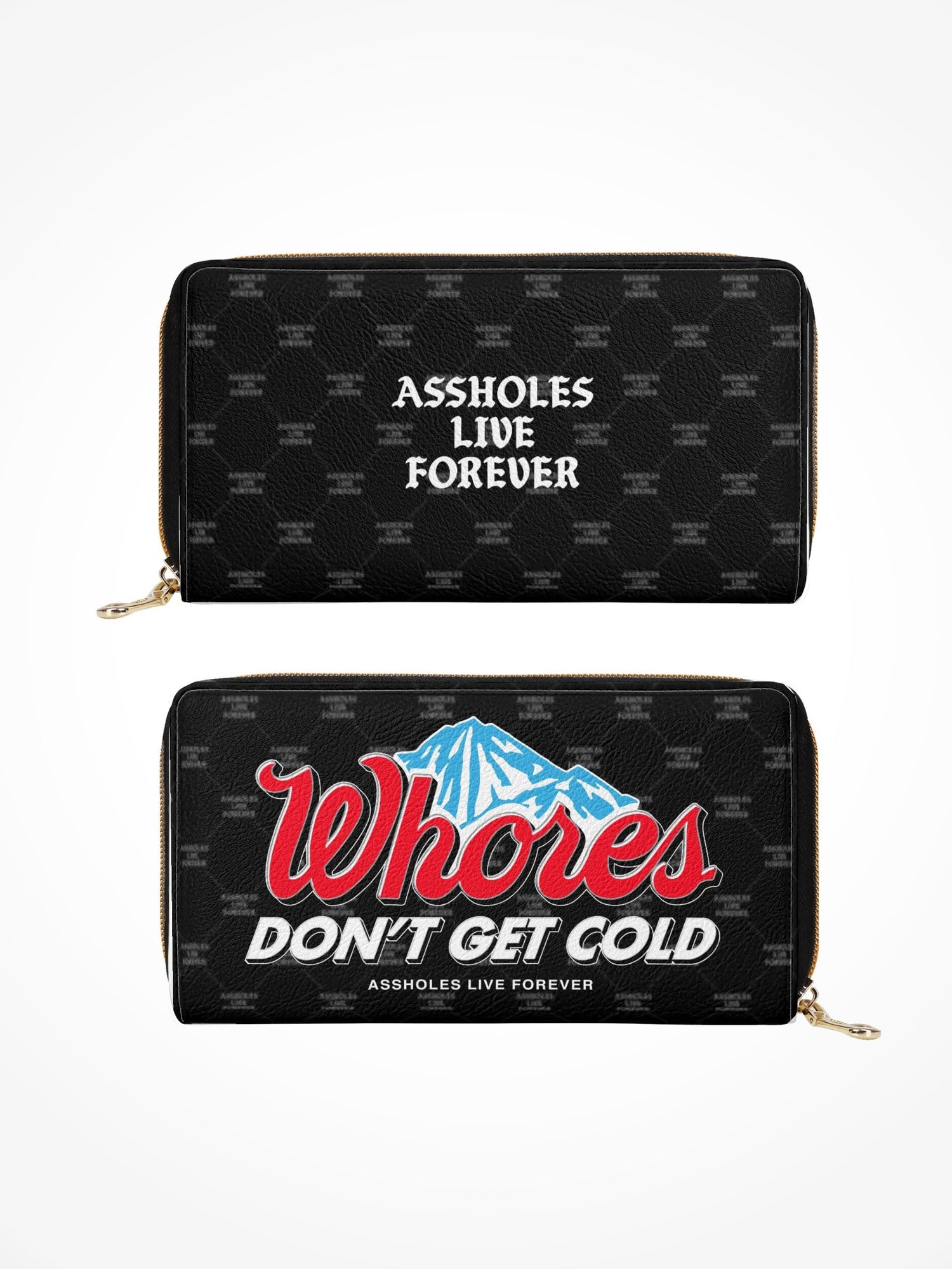 Leather Zipper Wallet - WHORES COLD