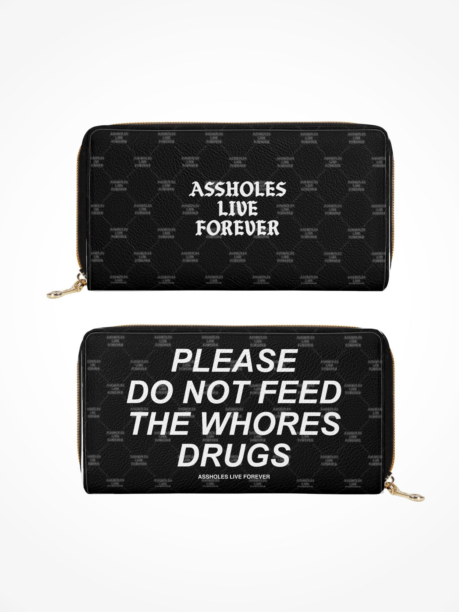 Leather Zipper Wallet - WHORES DRUGS