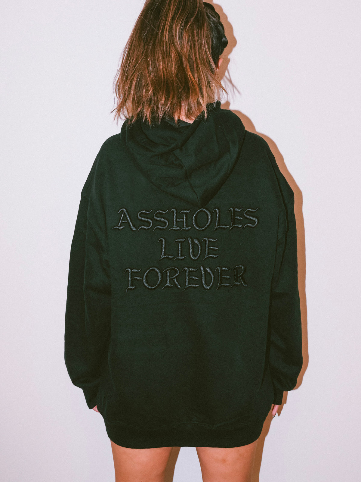 Assholes Live Forever Blackout - Embroidered Hoodie