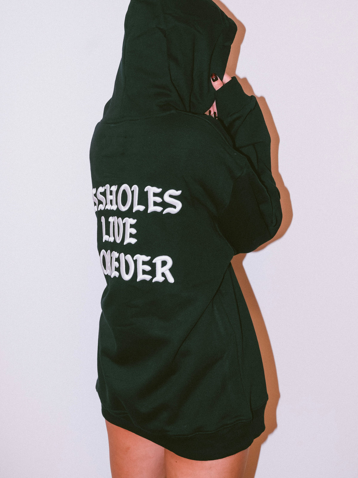 Assholes Live Forever Black/White - Embroidered Hoodie