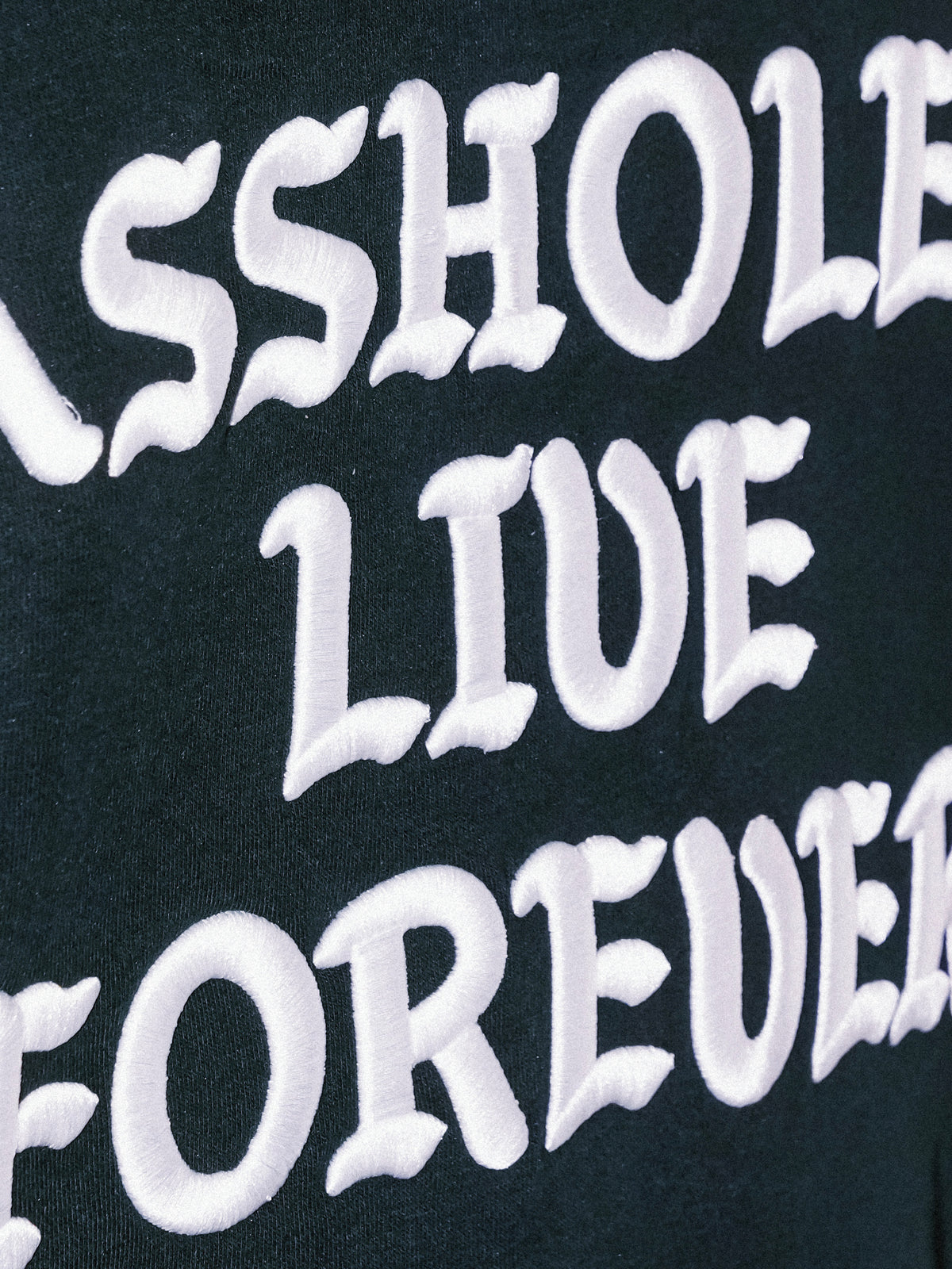 Assholes Live Forever Black/White - Embroidered Hoodie