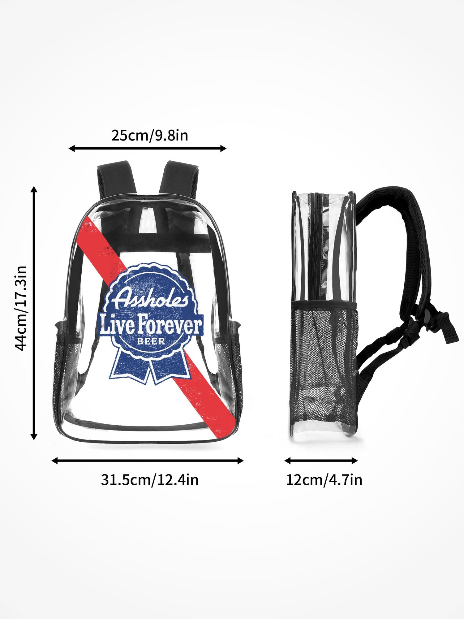 Transparent Backpack - Blue Ribbon