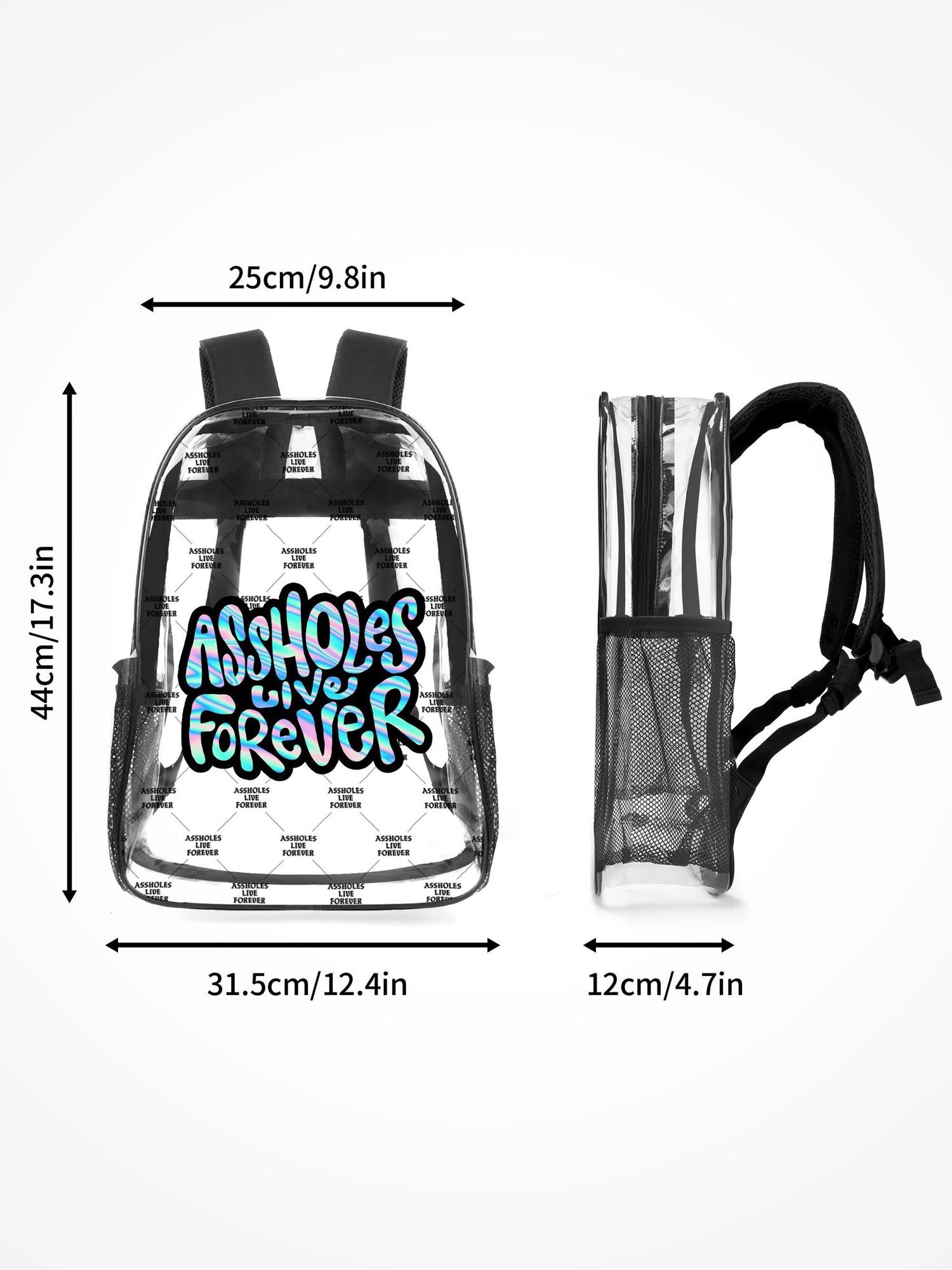 Transparent Backpack - ALF Holographic/Black