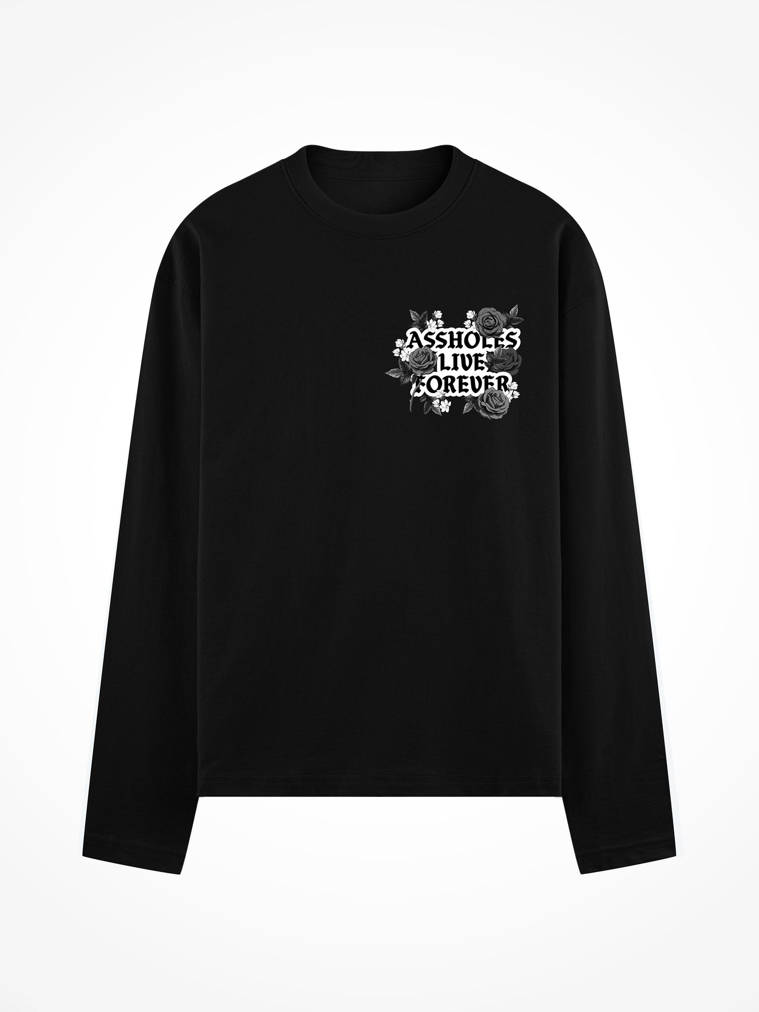 ALF Black Roses- Black Long Sleeve Tee
