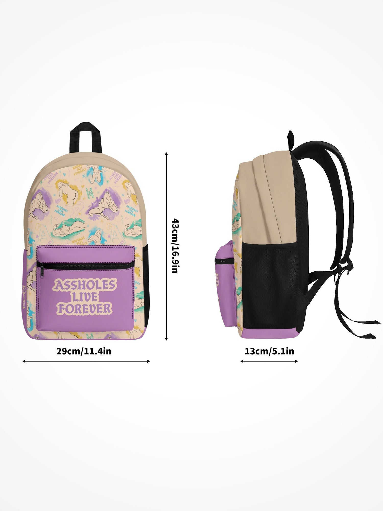 All Over Print Backpack - ALF Nude Purple