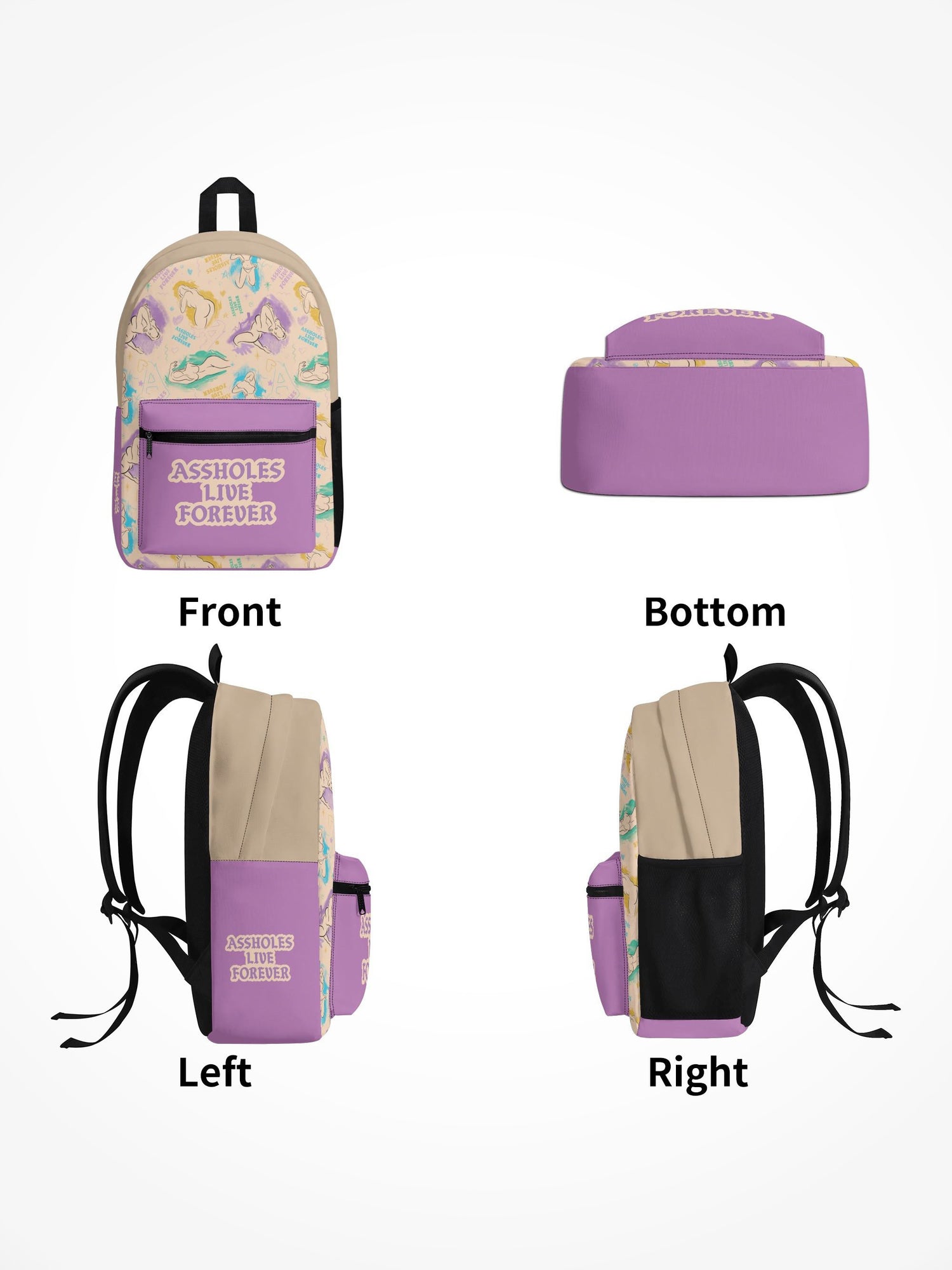All Over Print Backpack - ALF Nude Purple