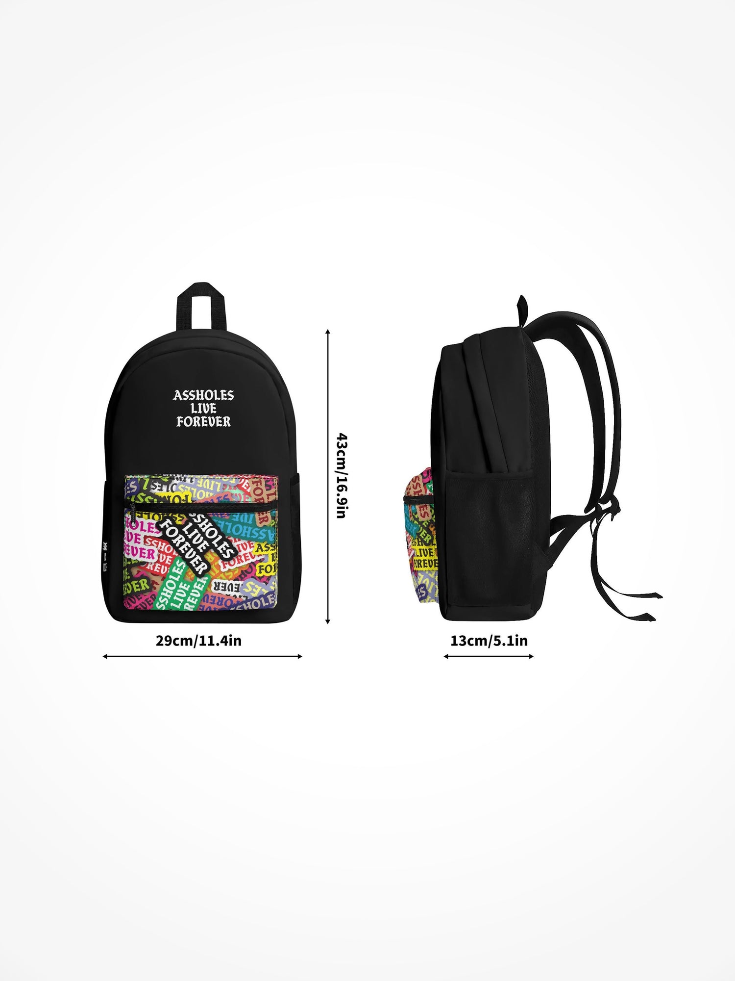 All Over Print Backpack - Emotional Baggage Stickers Pocket