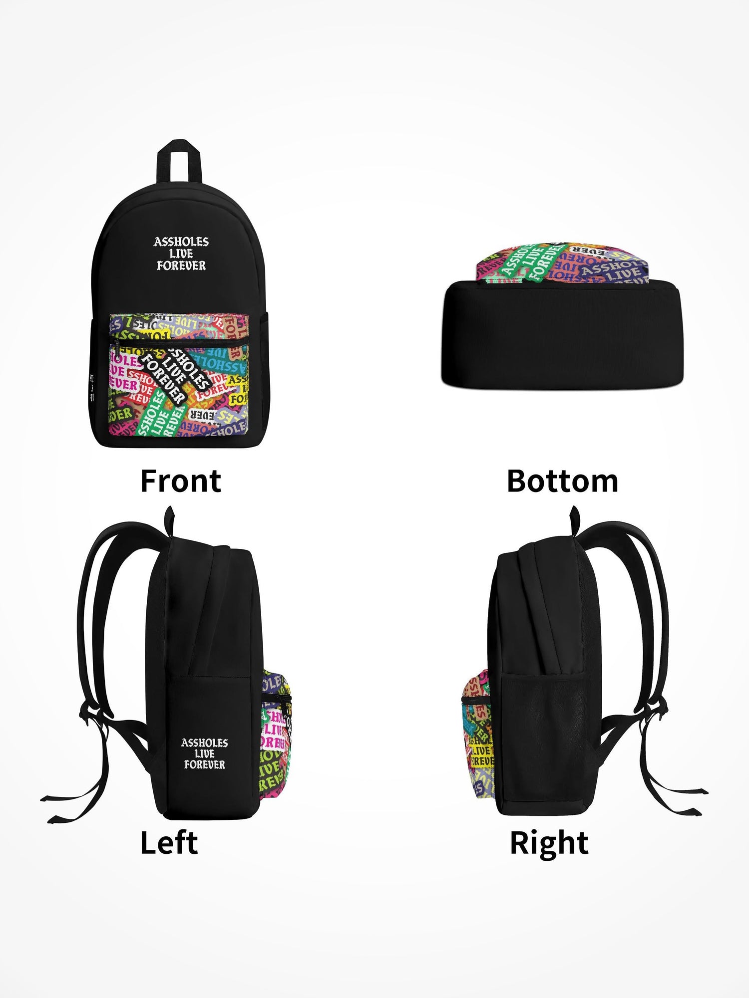All Over Print Backpack - Emotional Baggage Stickers Pocket