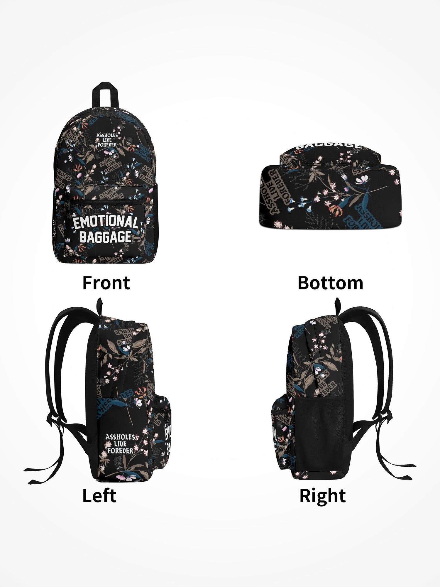 All Over Print Backpack - Emotional Baggage Flowers