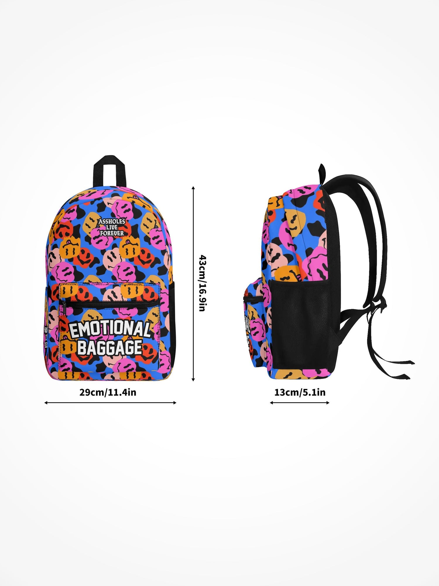 All Over Print Backpack - Emotional Baggage Melting Smilies