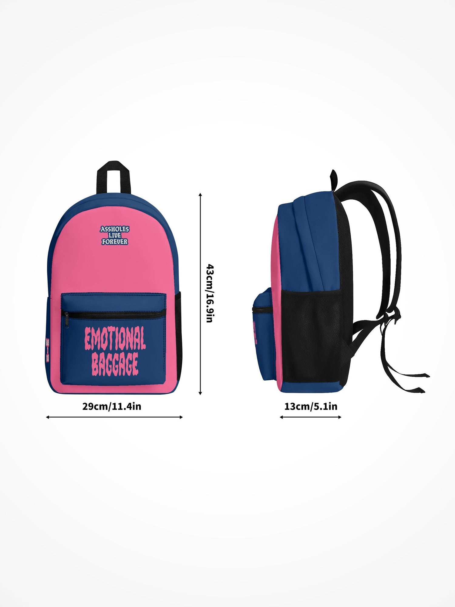 All Over Print Backpack - Emotional Baggage Pink Blue