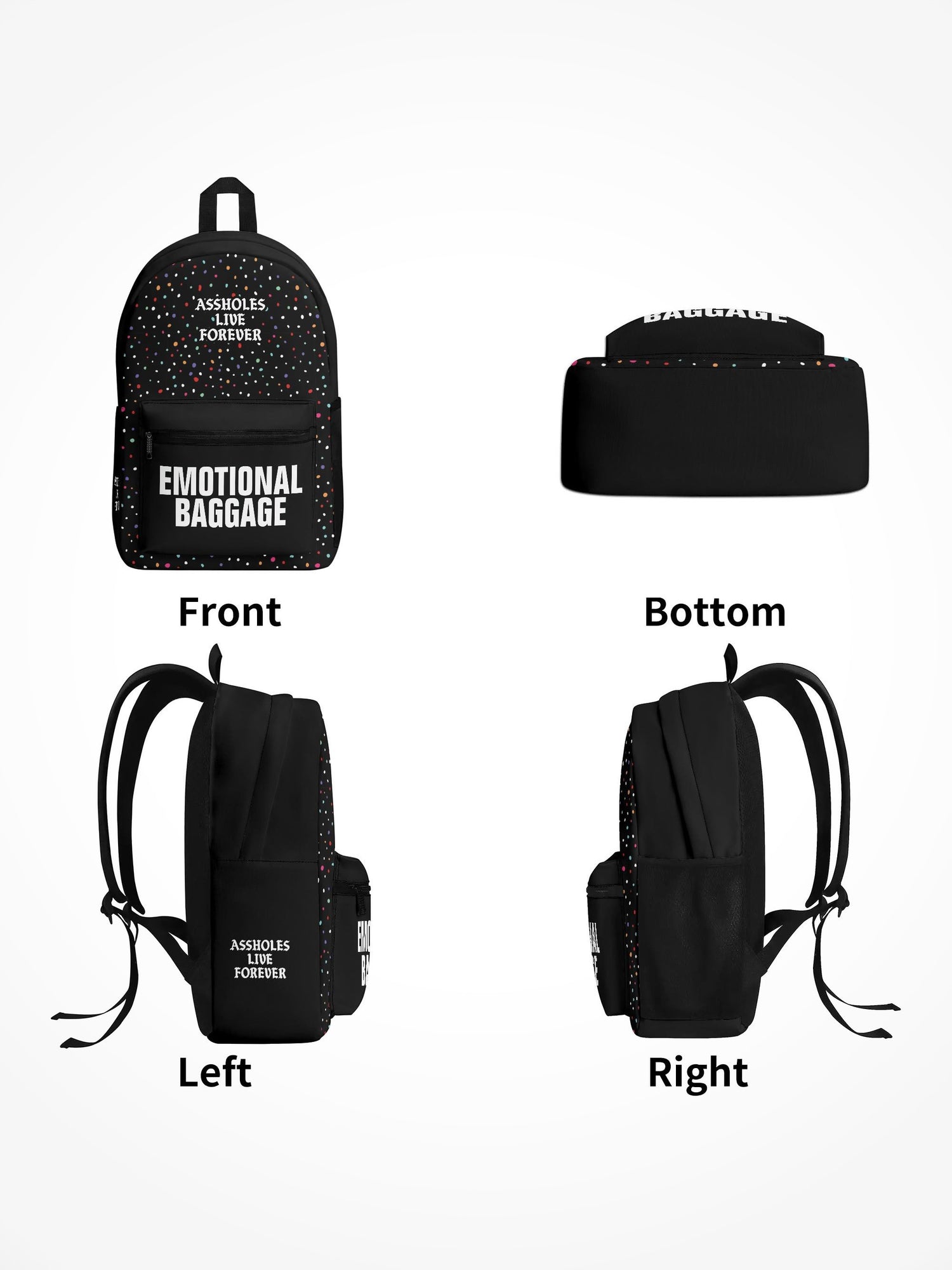 All Over Print Backpack - Emotional Baggage Dots