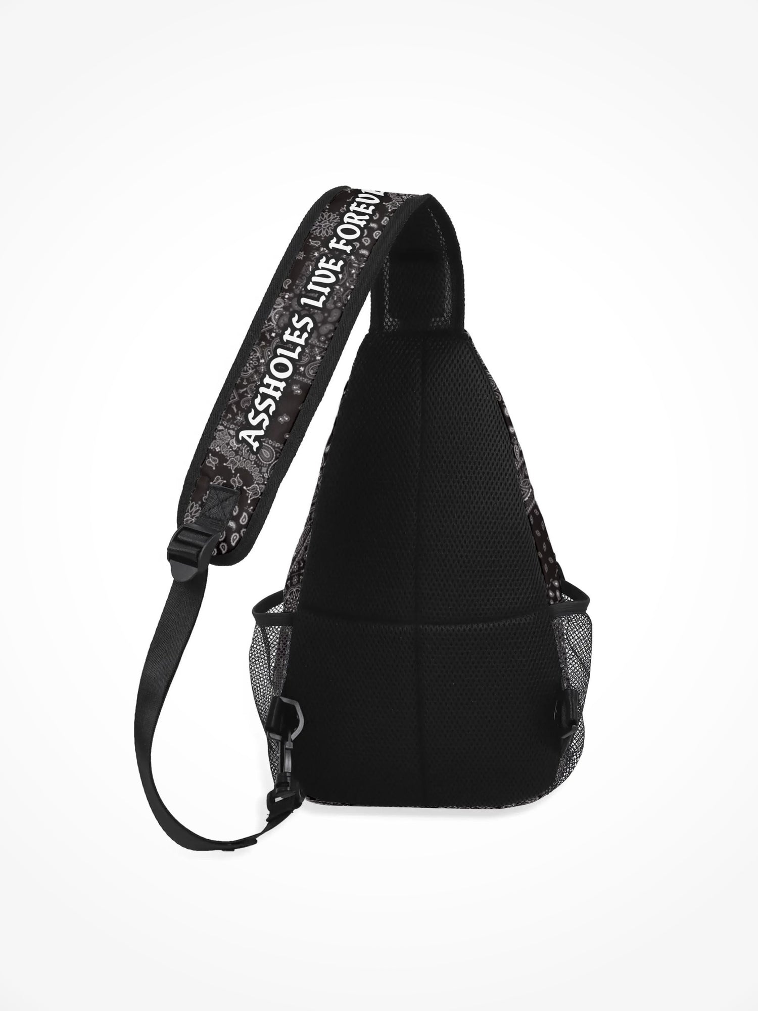 All-Over-Print Chest Crossbody Bag - Full Of Shit Black Bandana
