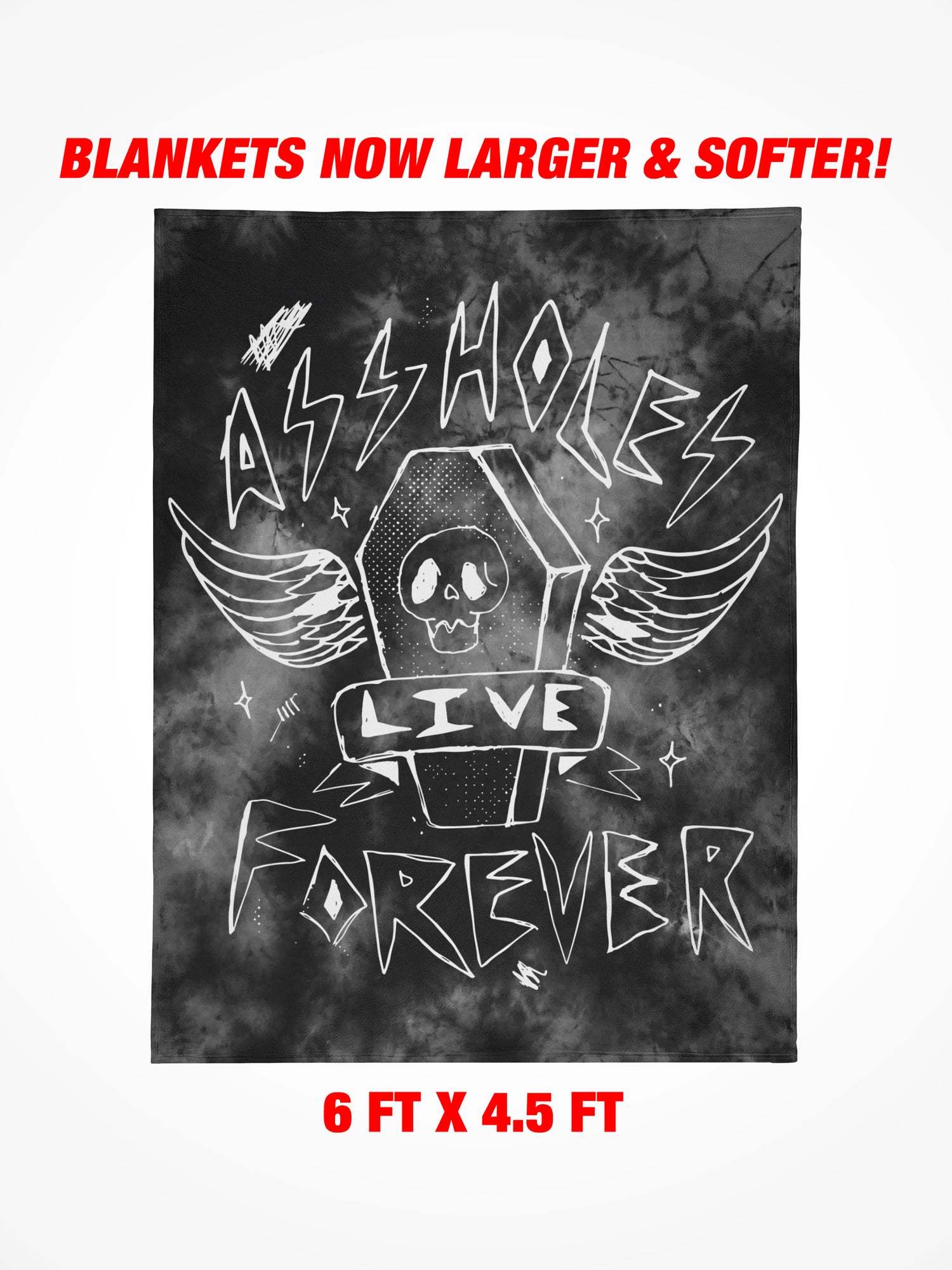 Fleece Blanket - ALF Coffin Grey Tie Dye