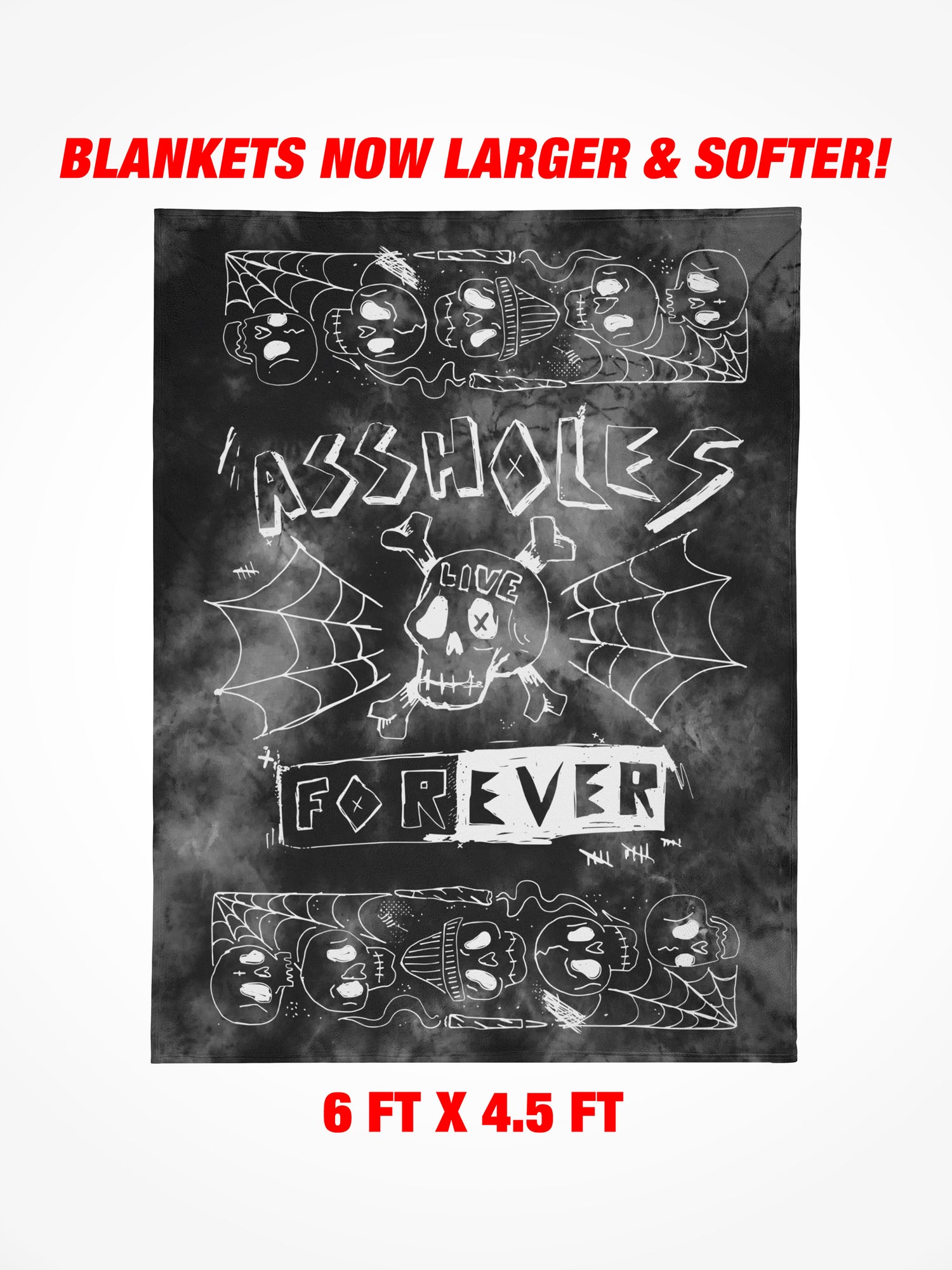 Fleece Blanket - ALF Web Grey Tie Dye