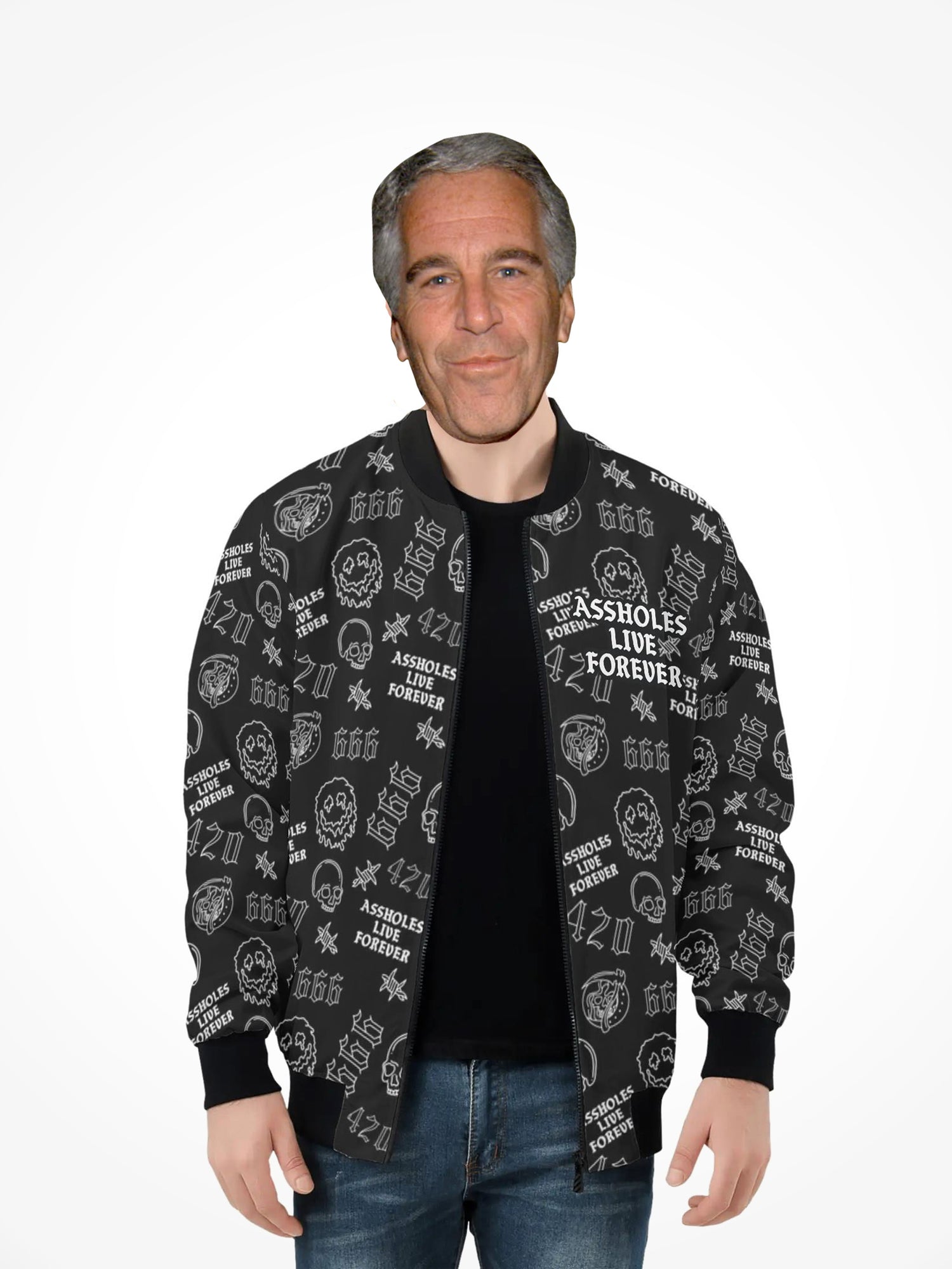 Mens All Over Print Zip Bomber Jacket - ALF 666 420