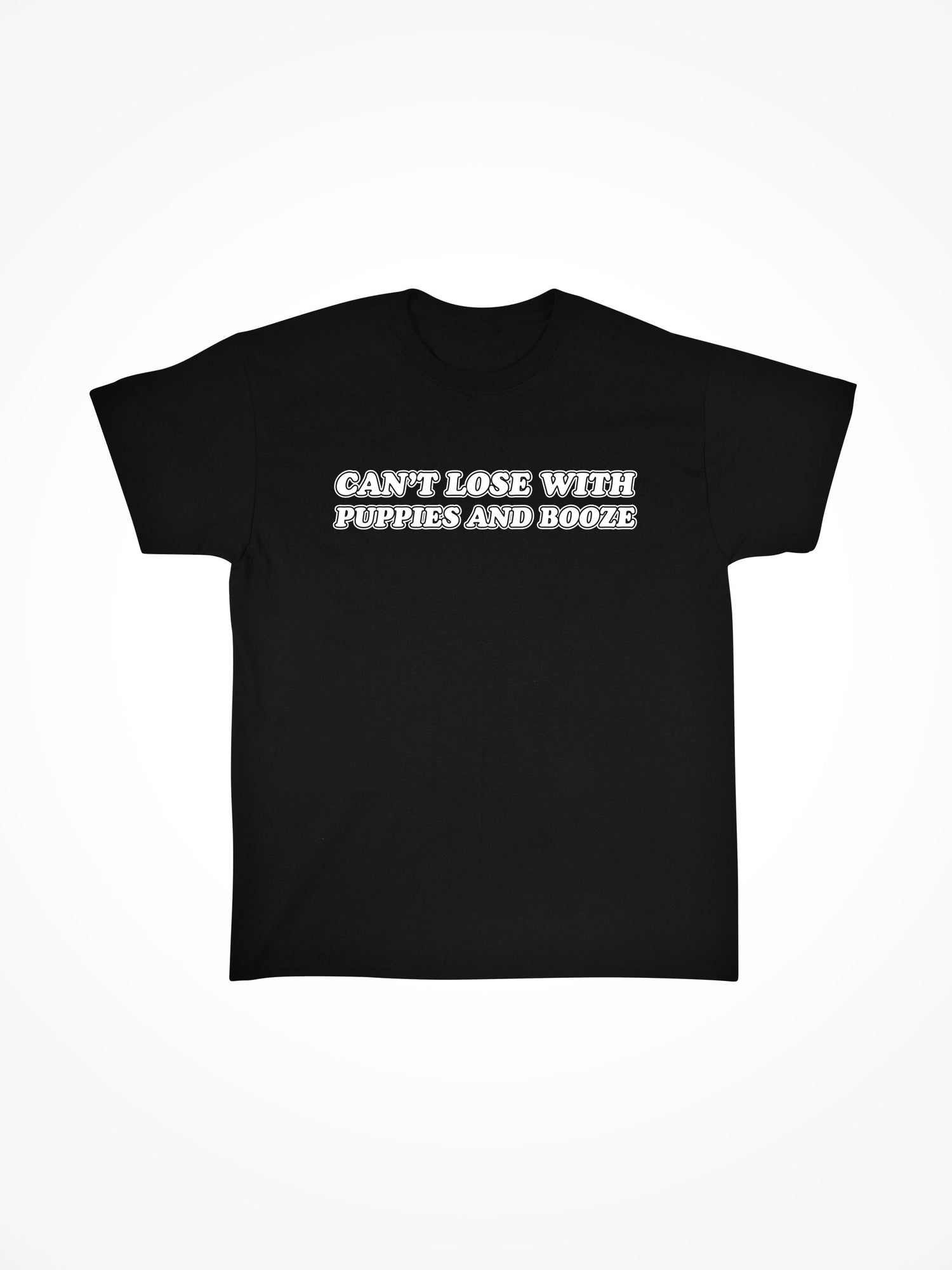 Puppies And Booze - Black T-Shirt