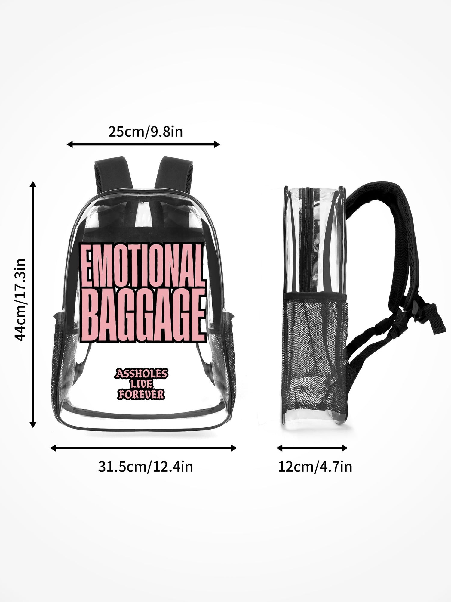 Transparent Backpack - Pink Emotional Baggage