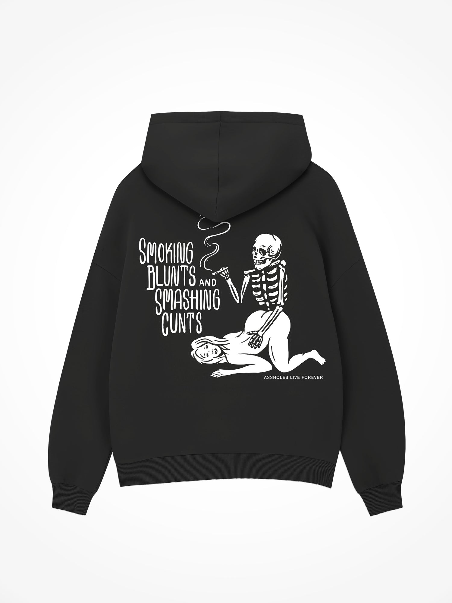 Smoking Blunts Smashing Cunts - Black Hoodie