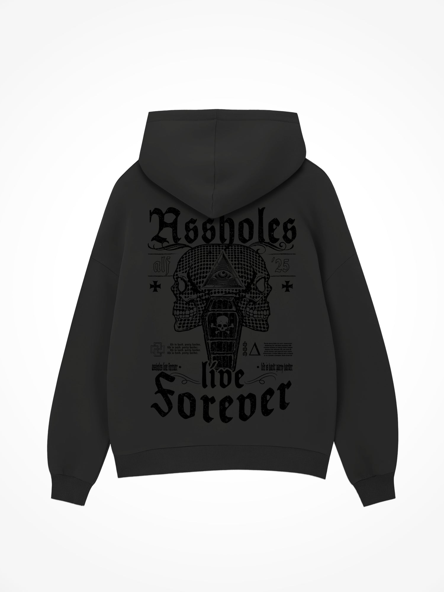 ALF Blackout Double Skull - Black Hoodie