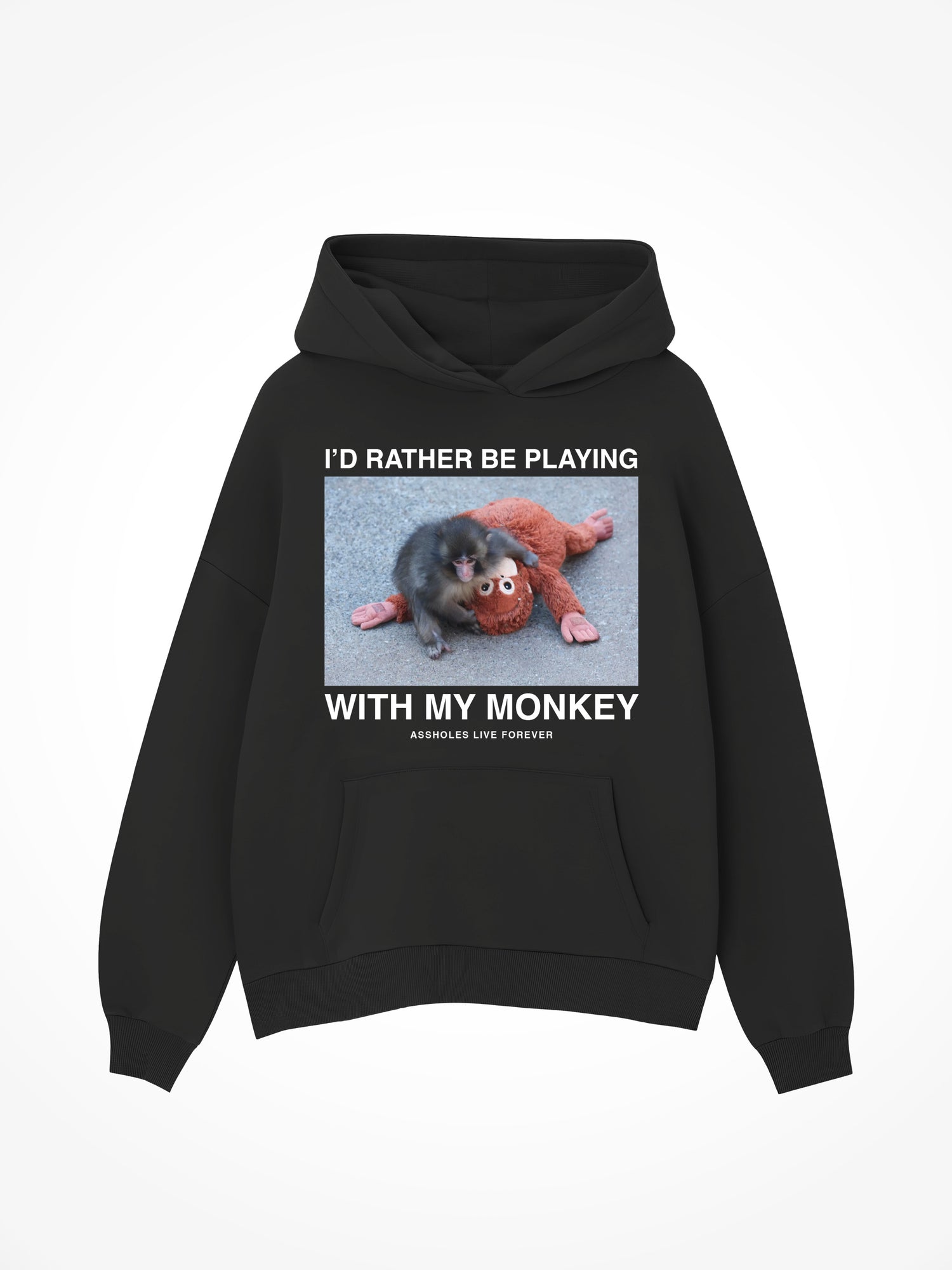 Playing With My Monkey - Black Hoodie