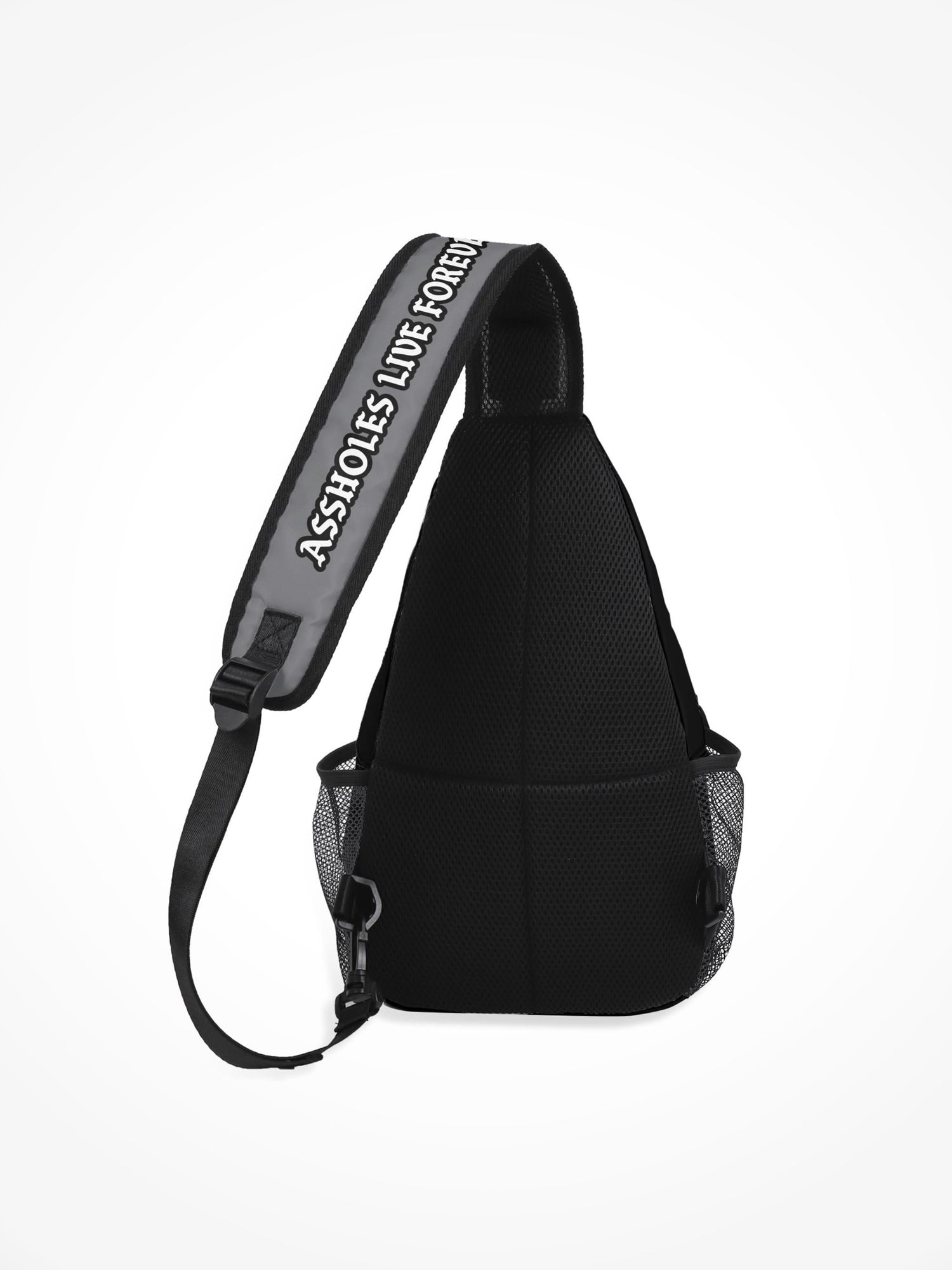 All-Over-Print Chest Crossbody Bag - Assholes College Grey