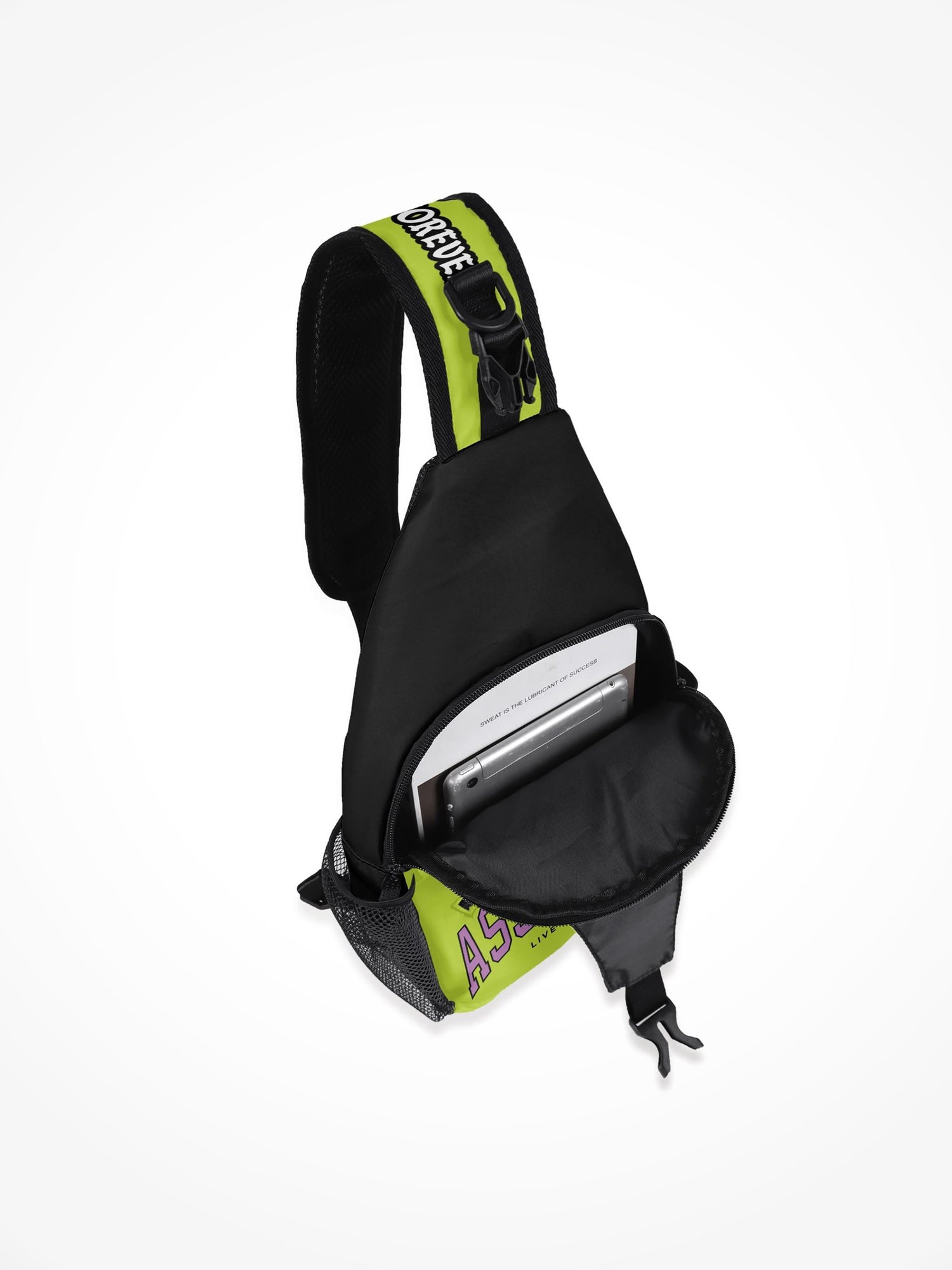 All-Over-Print Chest Crossbody Bag - Assholes College Lime