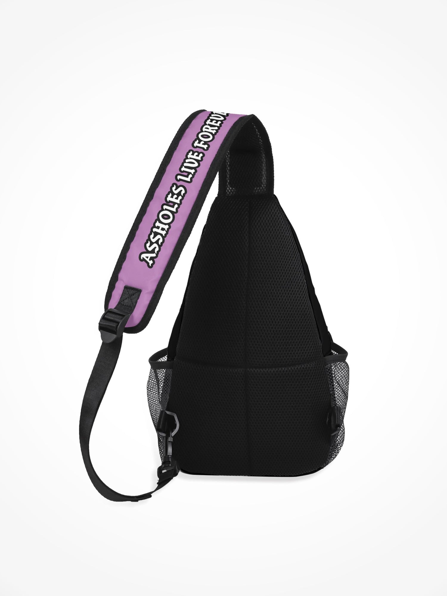 All-Over-Print Chest Crossbody Bag - Assholes College Purple