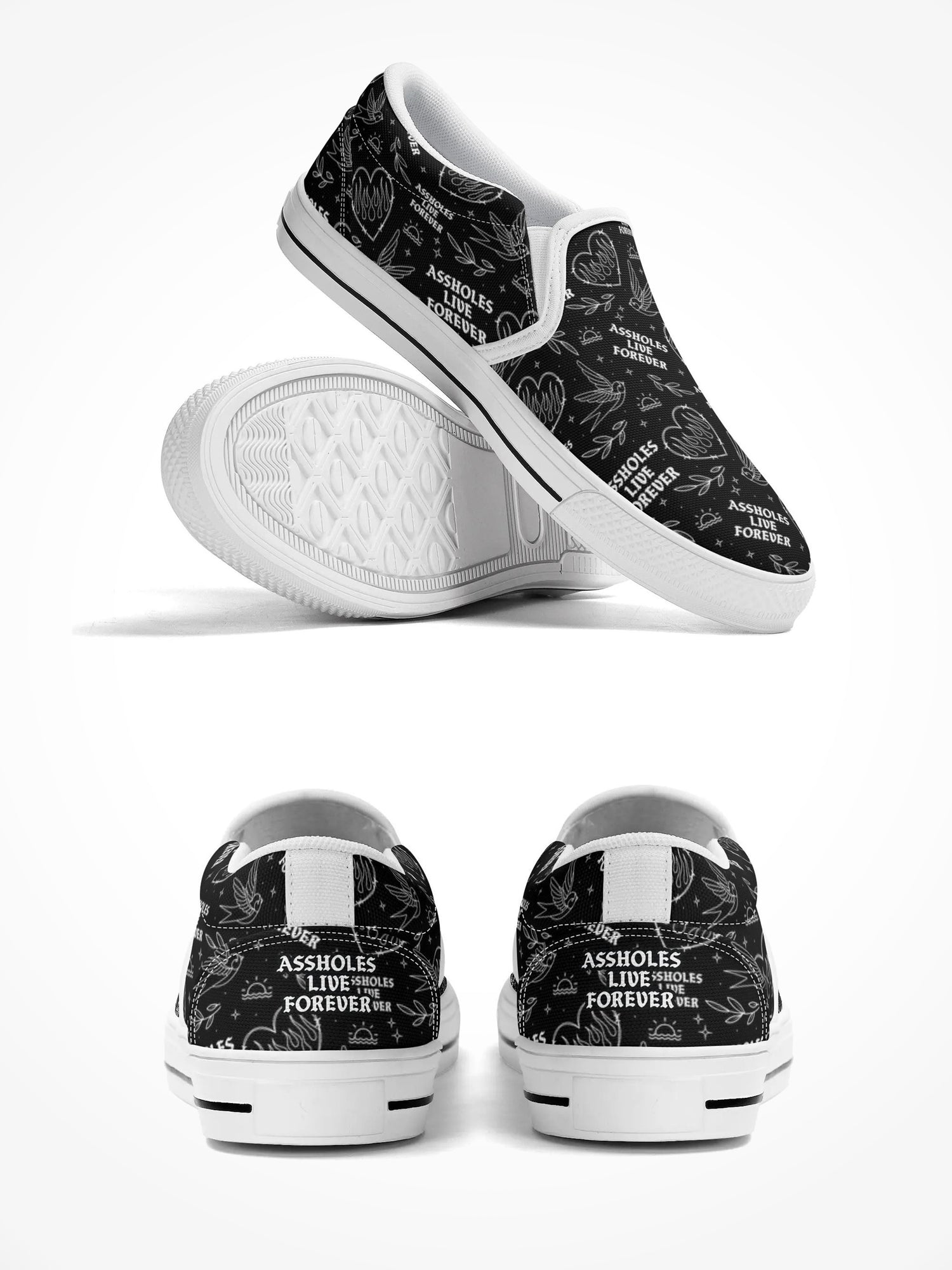 Mens Rubber Slip On Shoes ALF Swallow Pattern