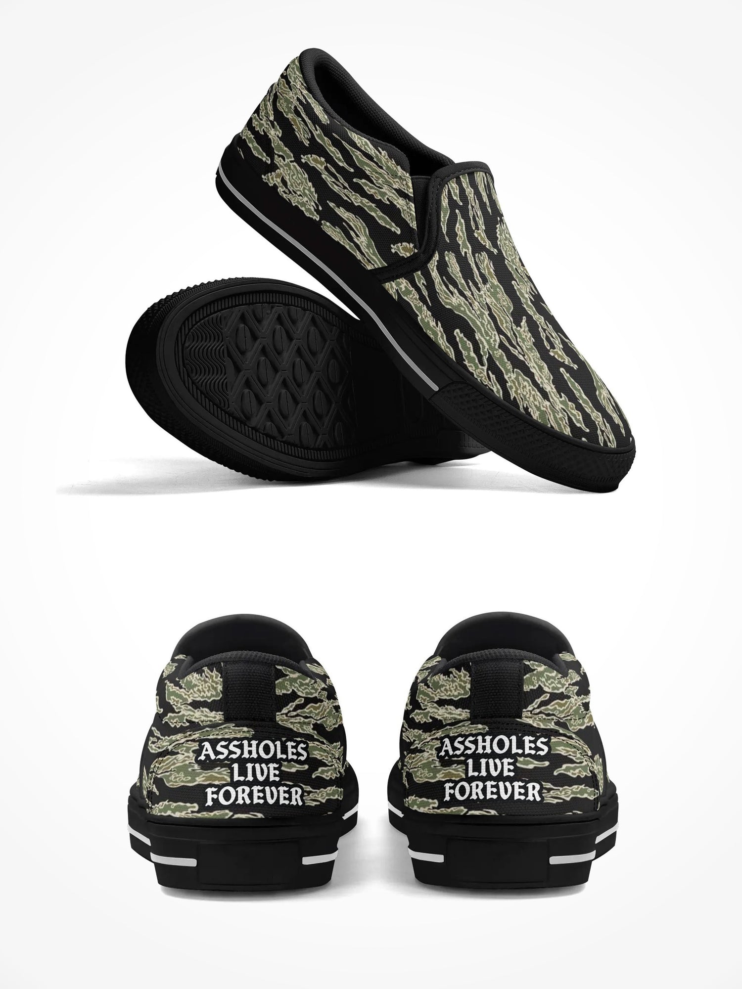 Mens Rubber Slip On Shoes - ALF Tiger Camo