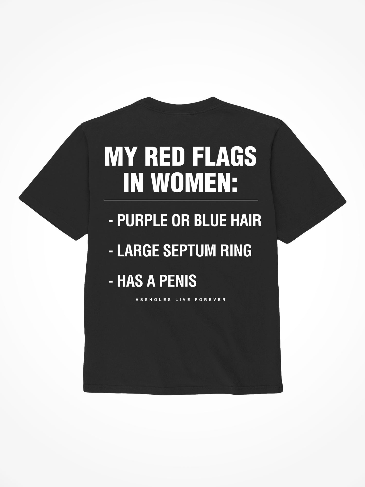 Red Flags in Women - Black T-Shirt