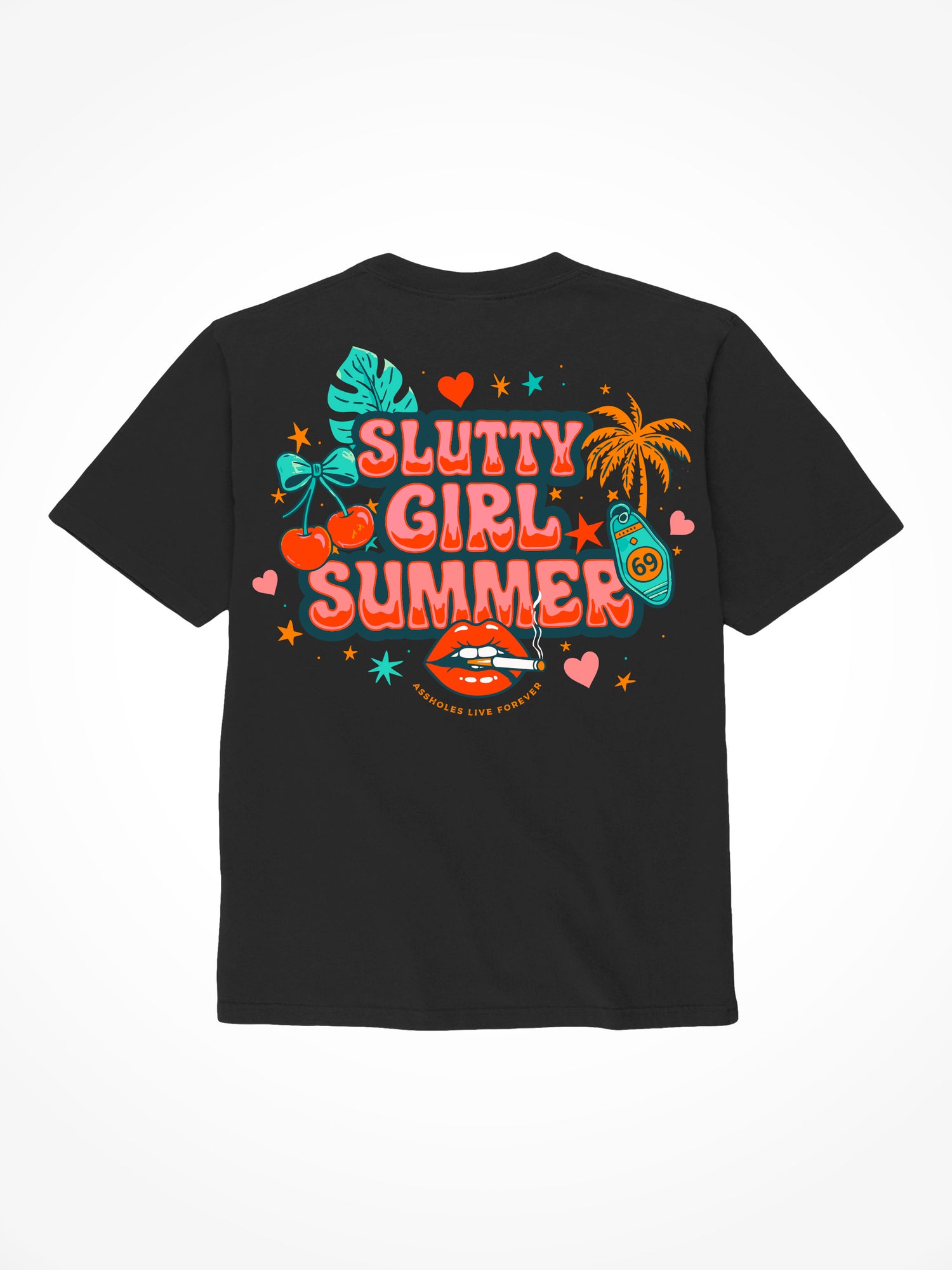 Slutty Girl Summer - Black T-Shirt