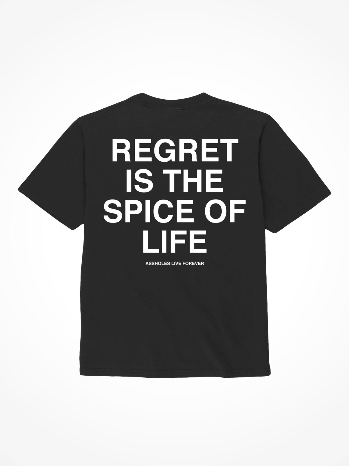 Regret Is The Spice Of Life - Black T-Shirt
