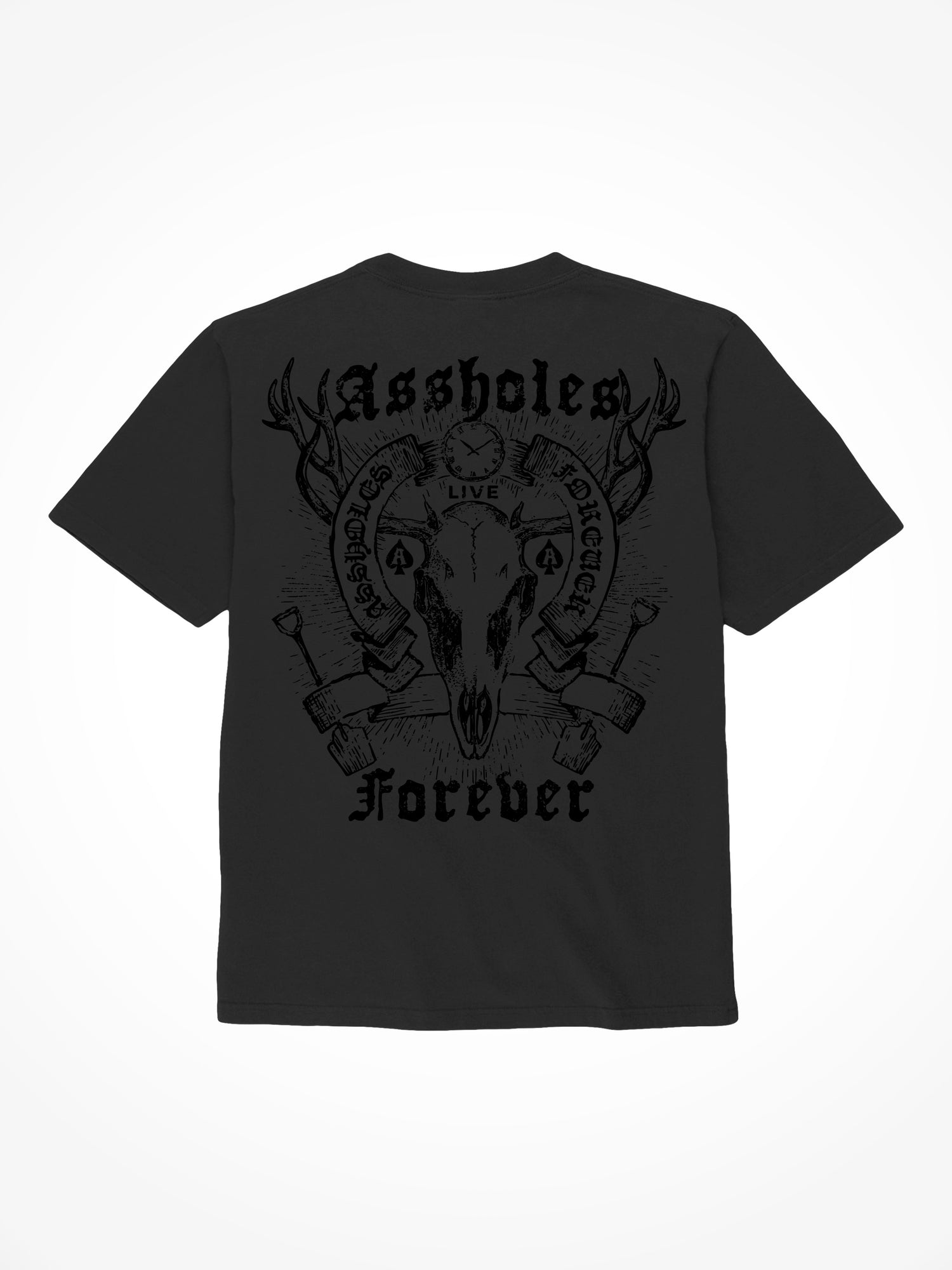 ALF Blackout Deer Skull - Black T-Shirt