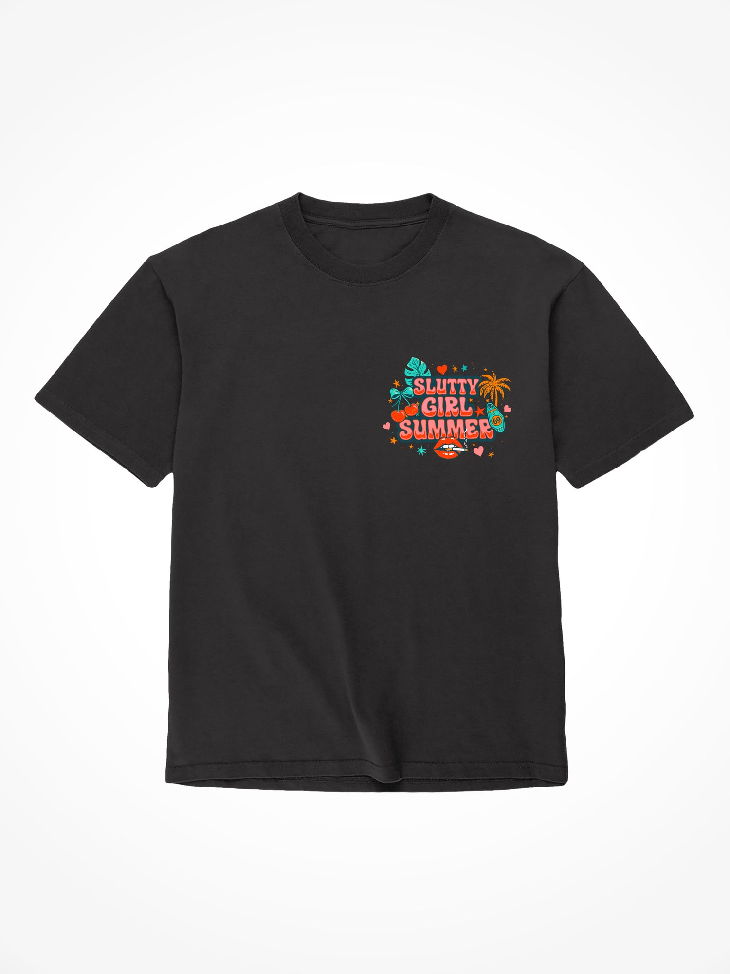 Slutty Girl Summer - Black T-Shirt