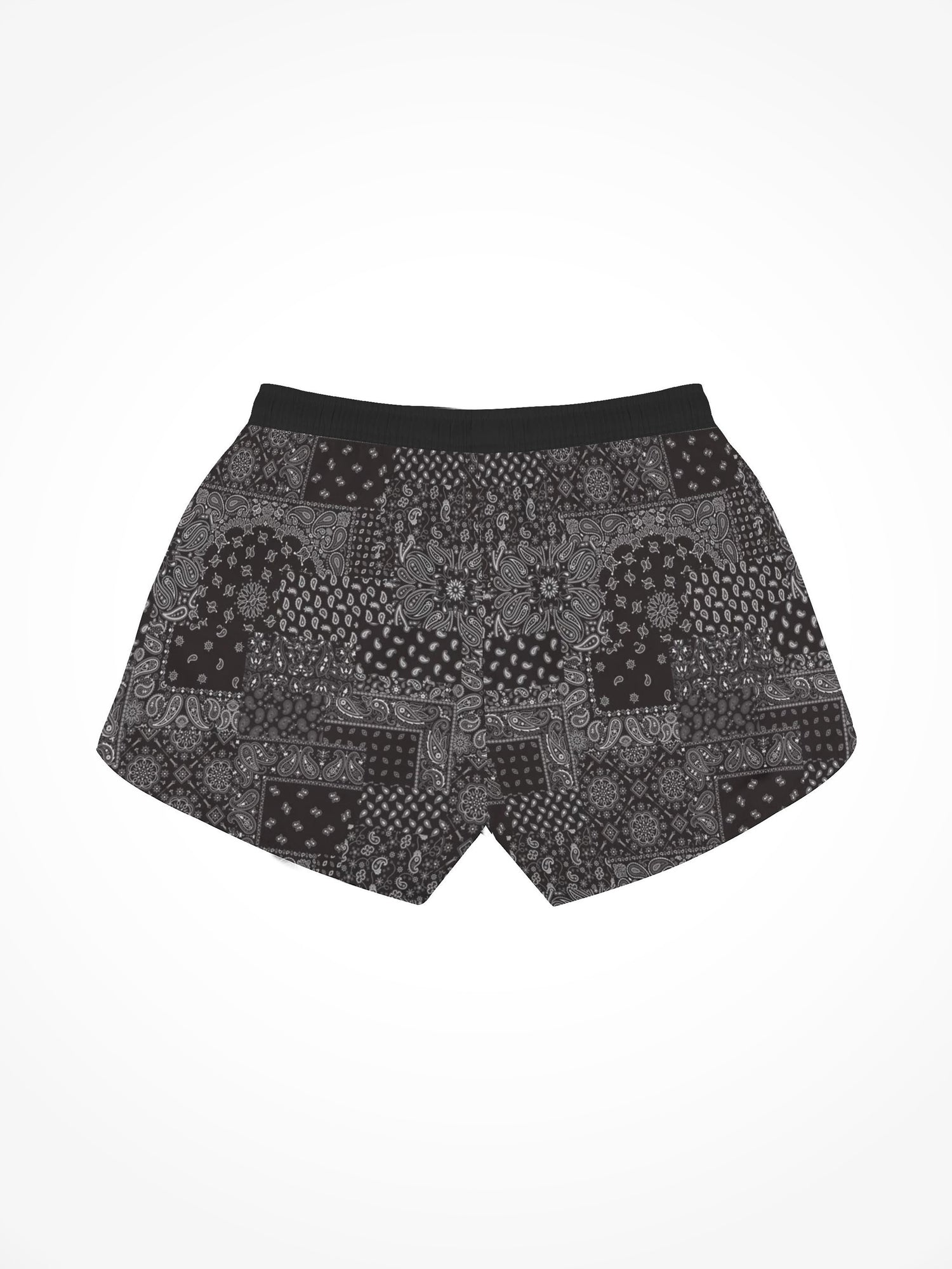 Womens All Over Print Casual Beach Shorts - ALF Bandana Grey & Pink