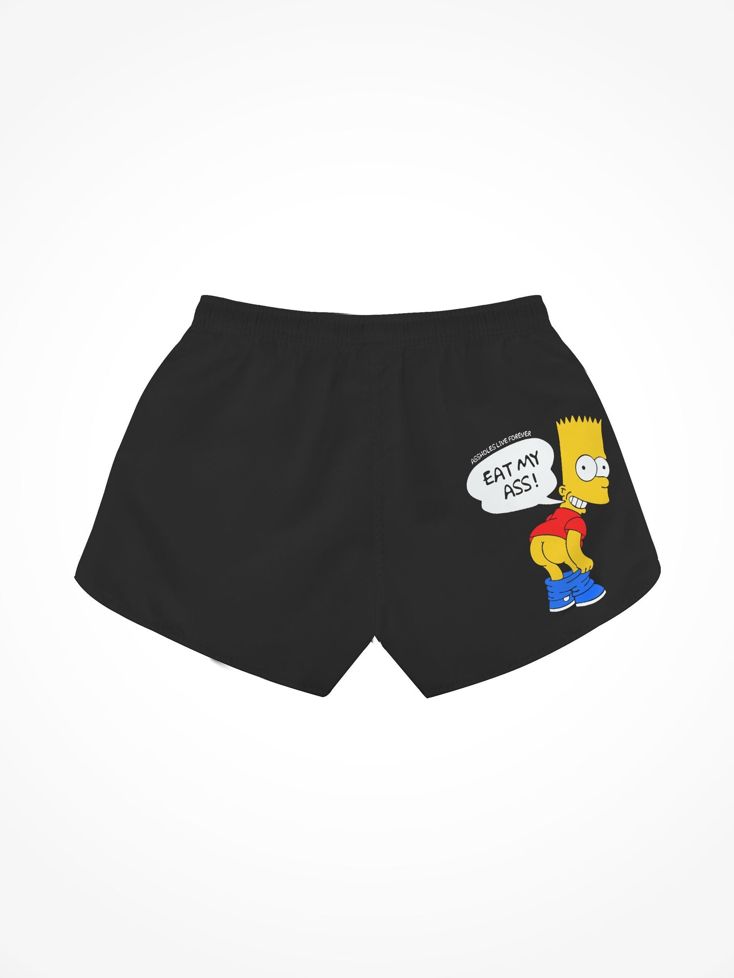 Womens All Over Print Casual Beach Shorts - BART EAT MY ASS